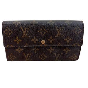 Authentic Louis Vuitton Wallet Long Pochette Monnaie Credit Monogram Used LV Vin